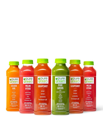 cold pressed juice and shots cleanse pure green